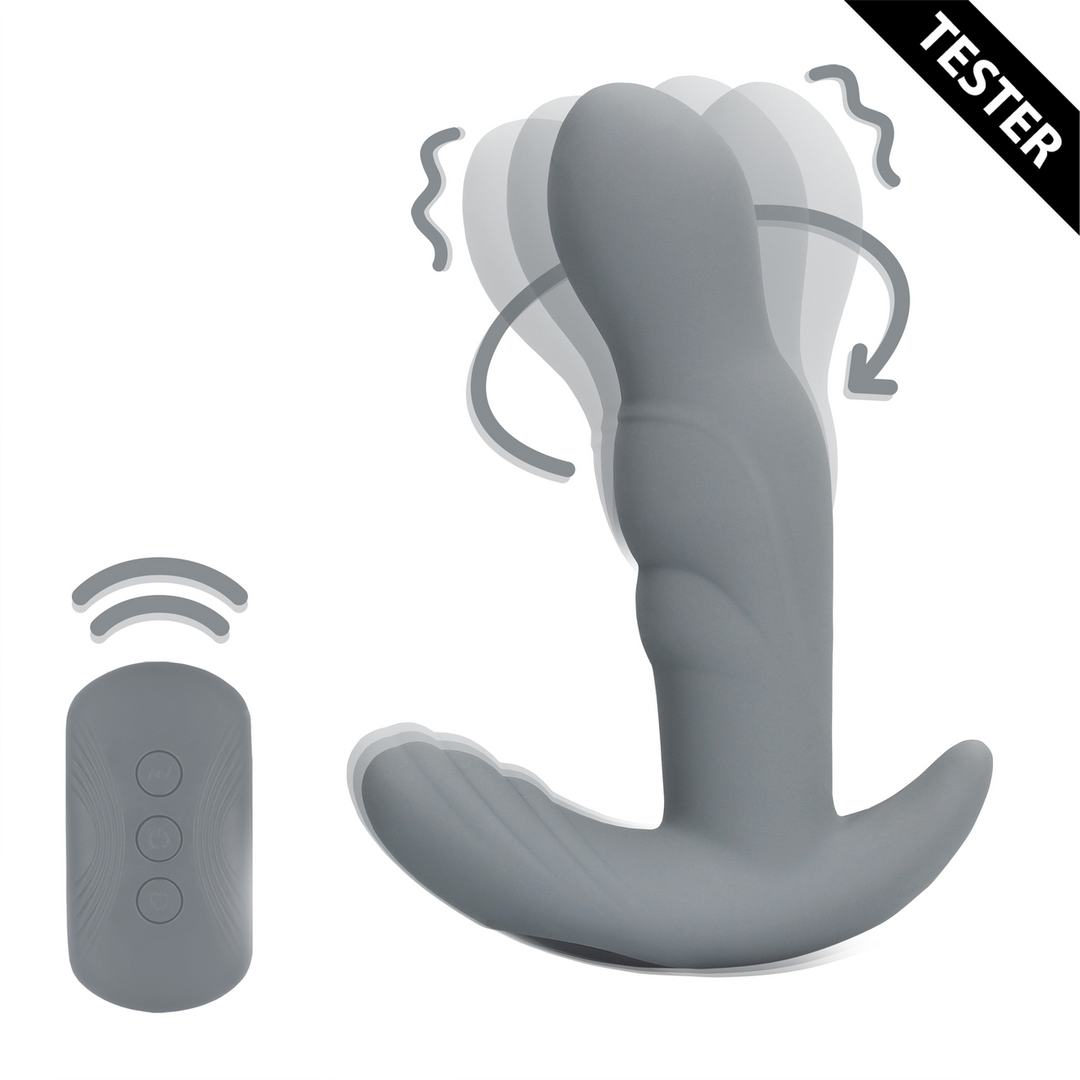 Draaiende Prostaatstimulator met Afstandsbediening – Gotham Grey – Tester