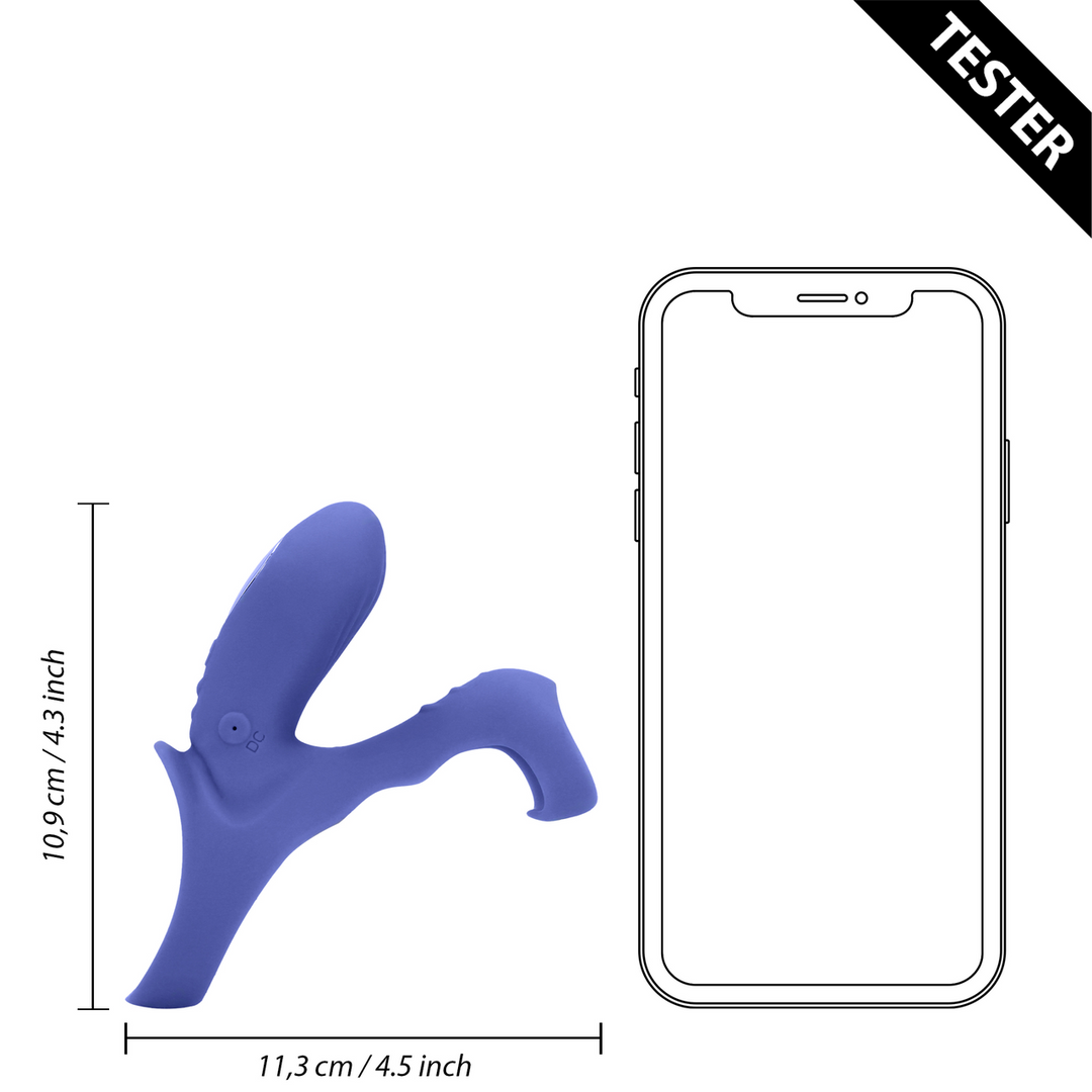 Vibrerende Cockring met Clit Stimulatie – Tamiya Blauw – Tester