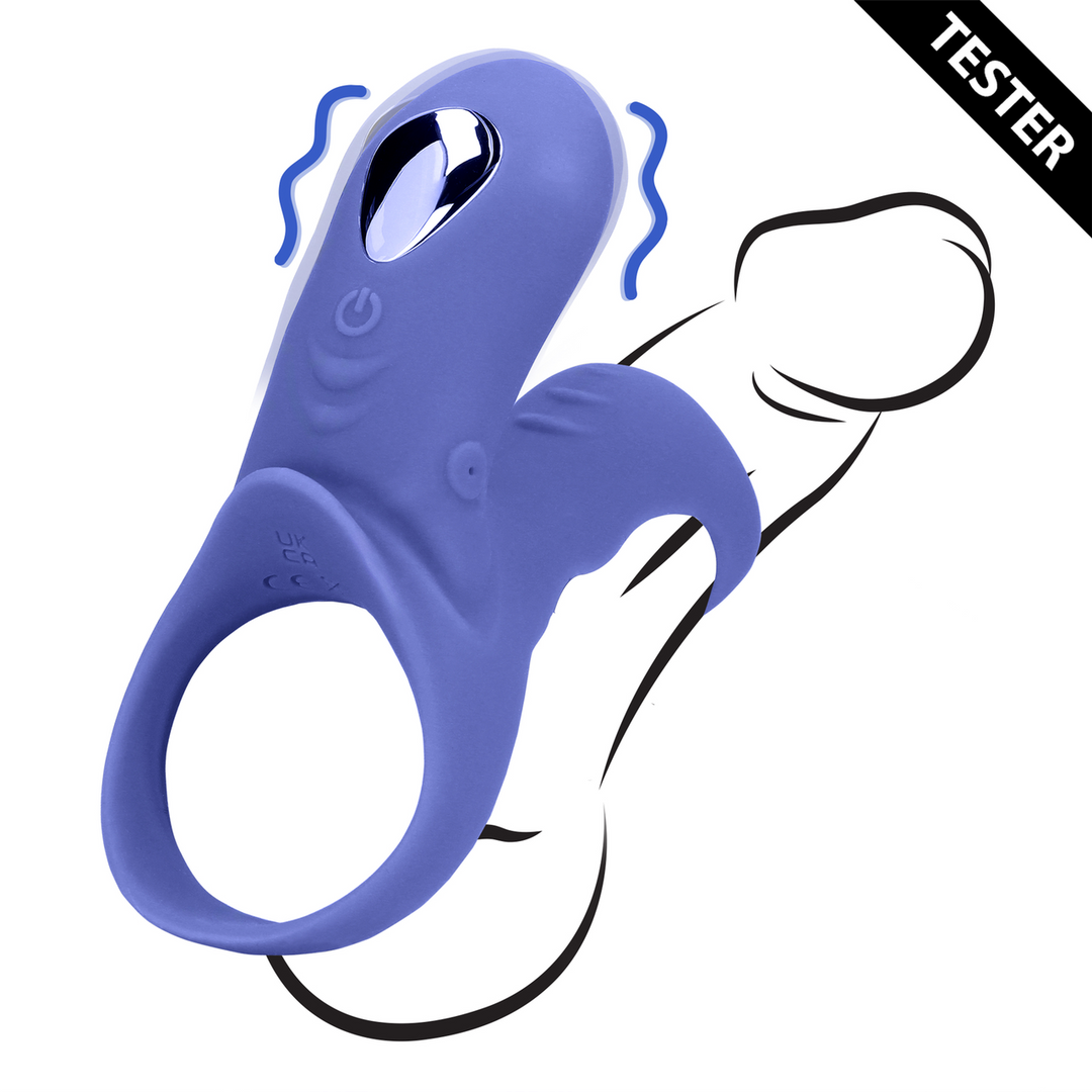 Vibrerende Cockring met Clit Stimulatie – Tamiya Blauw – Tester