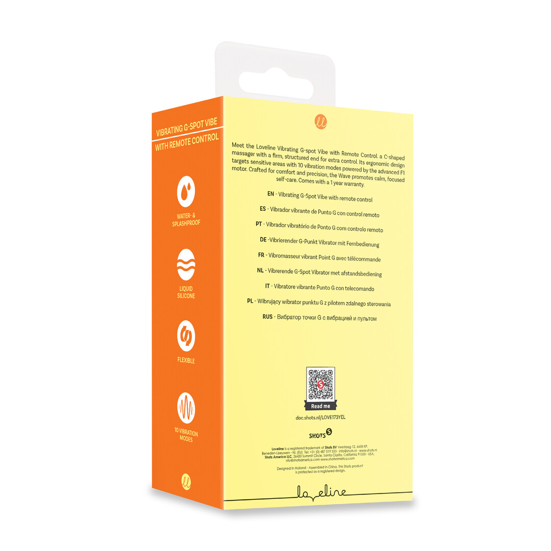 Vibrerende G-Spot Vibe met Afstandsbediening – Geel