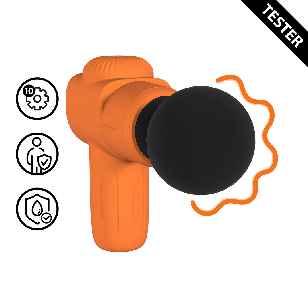 Mini Oplaadbare Microboost Massager – Oranje – Tester