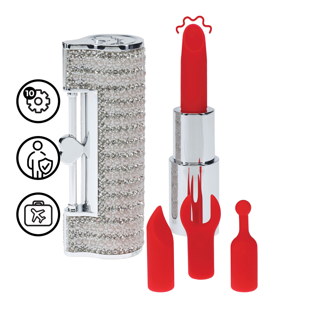 Angel – Lipstick Vibrator with 4 Attachments – Clear