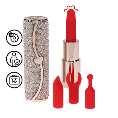 Candy - Lipstick Vibrator with 4 Attachments - Pink