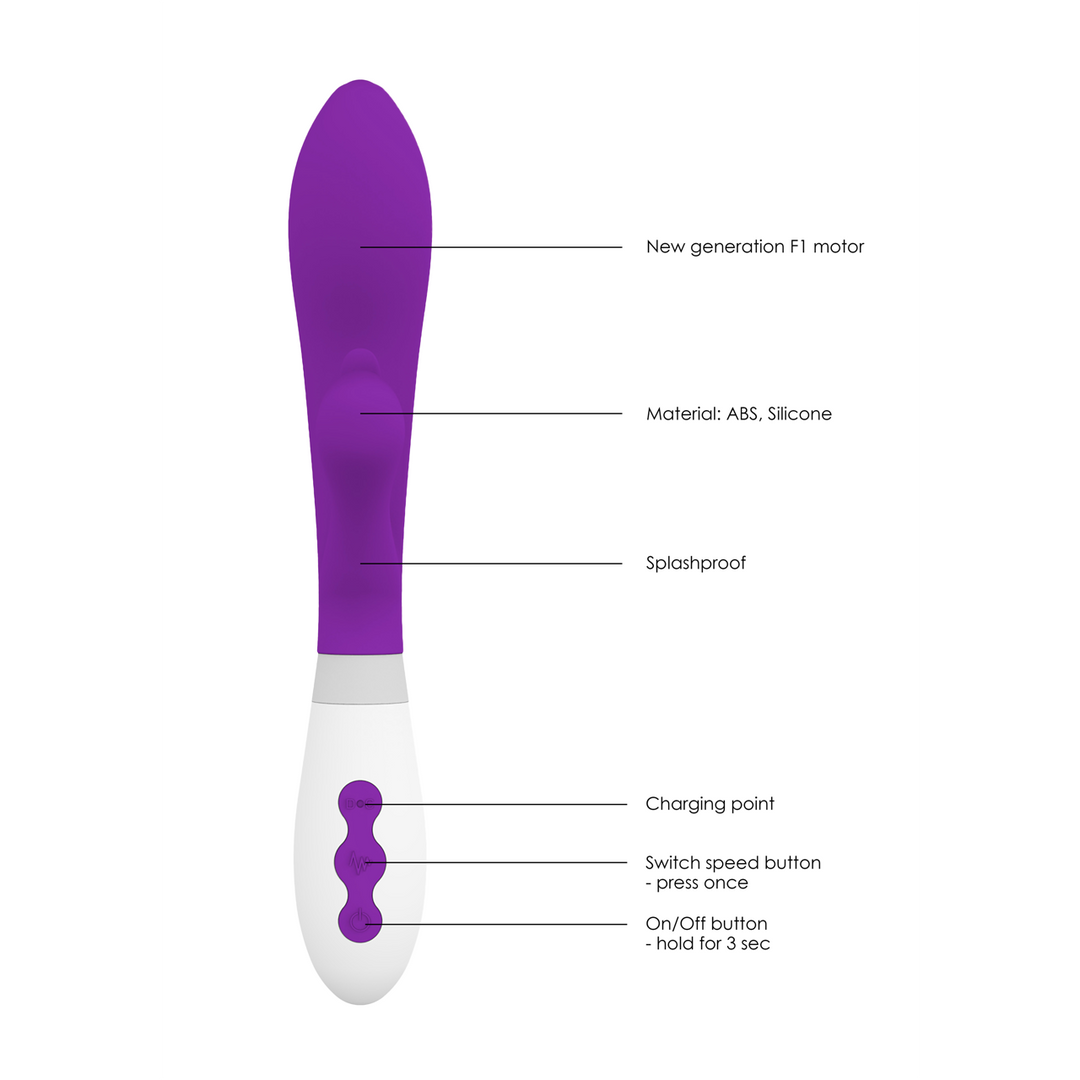 Agave - Uzlādējams trušu vibrators - Violets