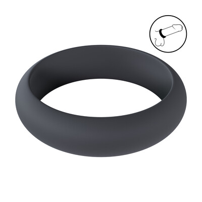 Wide O Silicone Cockring - L - 42mm - Zwart Wide O Silicone Cockring - L - 42mm - Zwart
