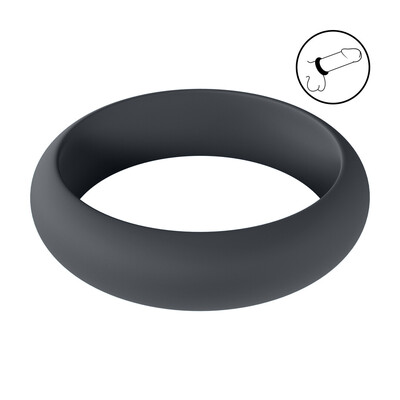 Wide O Silicone Cockring - XL - 50mm - Zwart Wide O Silicone Cockring - XL - 50mm - Zwart