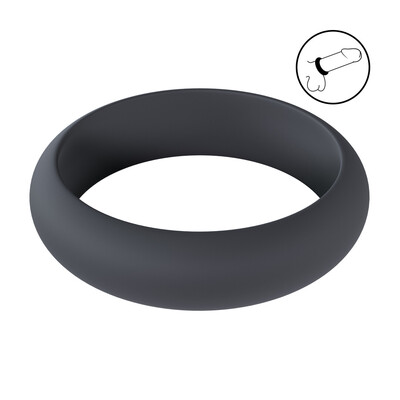 Wide O Silicone Cockring - XXL - 55mm - Zwart Wide O Silicone Cockring - XXL - 55mm - Zwart