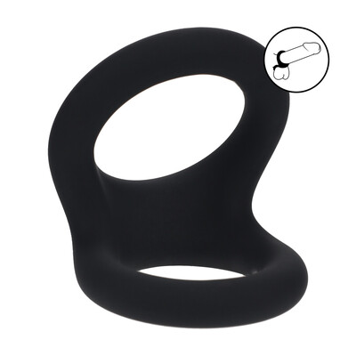 Double O Silicone Cockring - M - Zwart