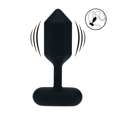 Hexagonale Vibrerende Silicone Anale Plug - S - Zwart