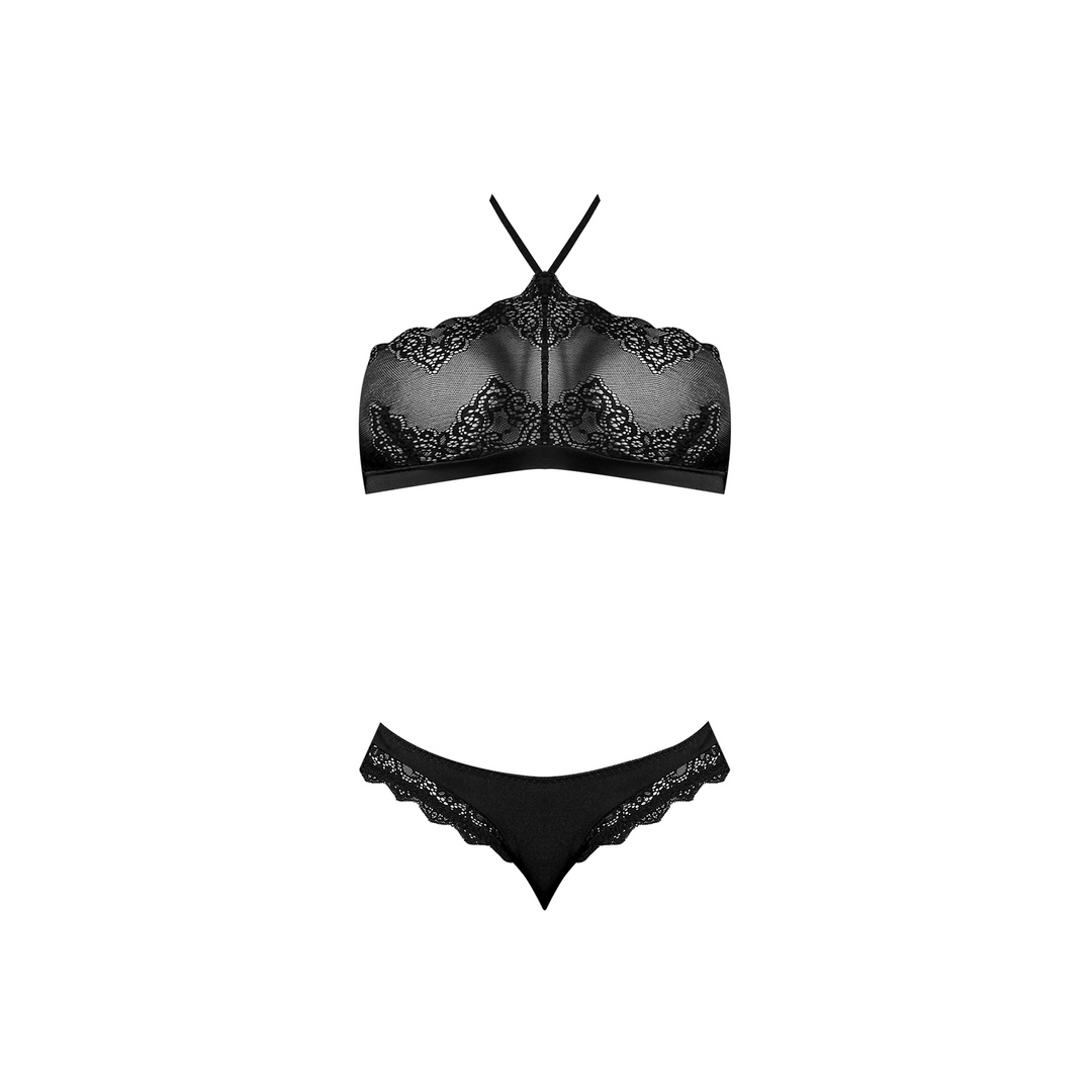 Halter Bandeaux en Panty Set – S/M – Zwart