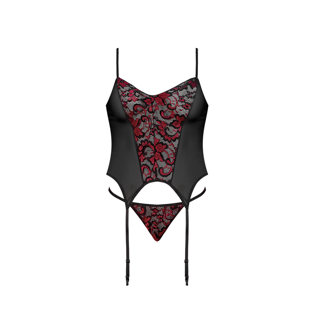 Merry Widow en G-String Set – 2X – Zwart
