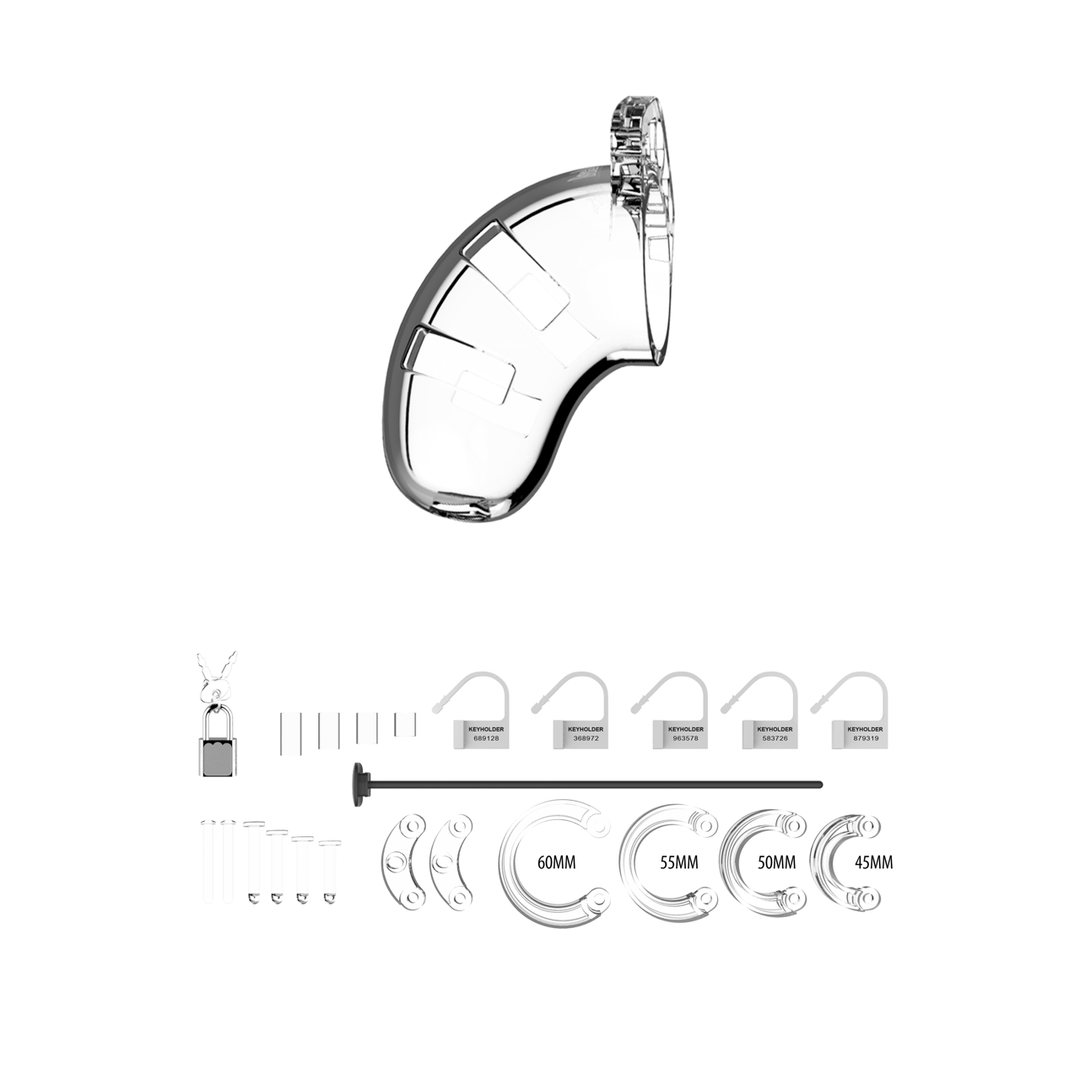 Model 15 Chastity Cock Cage met Urethrale Sounding – 3.5 / 9 cm
