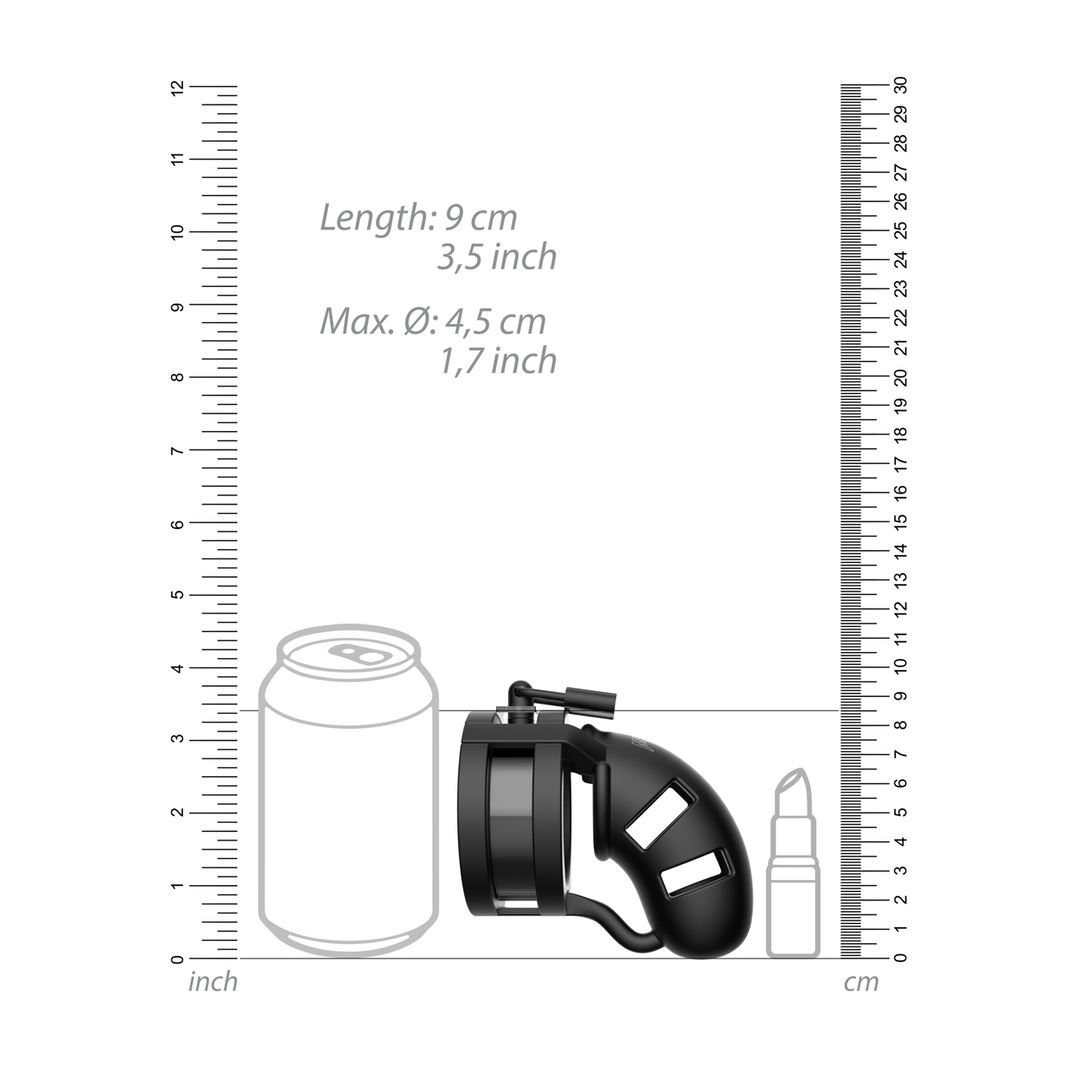 Model 18 Chastity Cock Cage met Ballsplitter – 3.5 / 9 cm