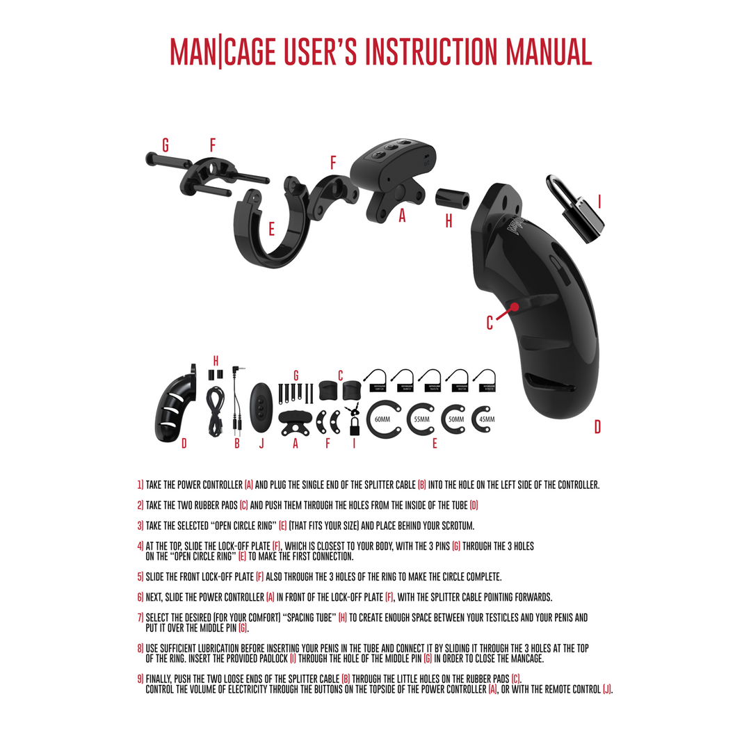 Model 22 Chastity Cock Cage met Electro – 4,5 / 11,5 cm