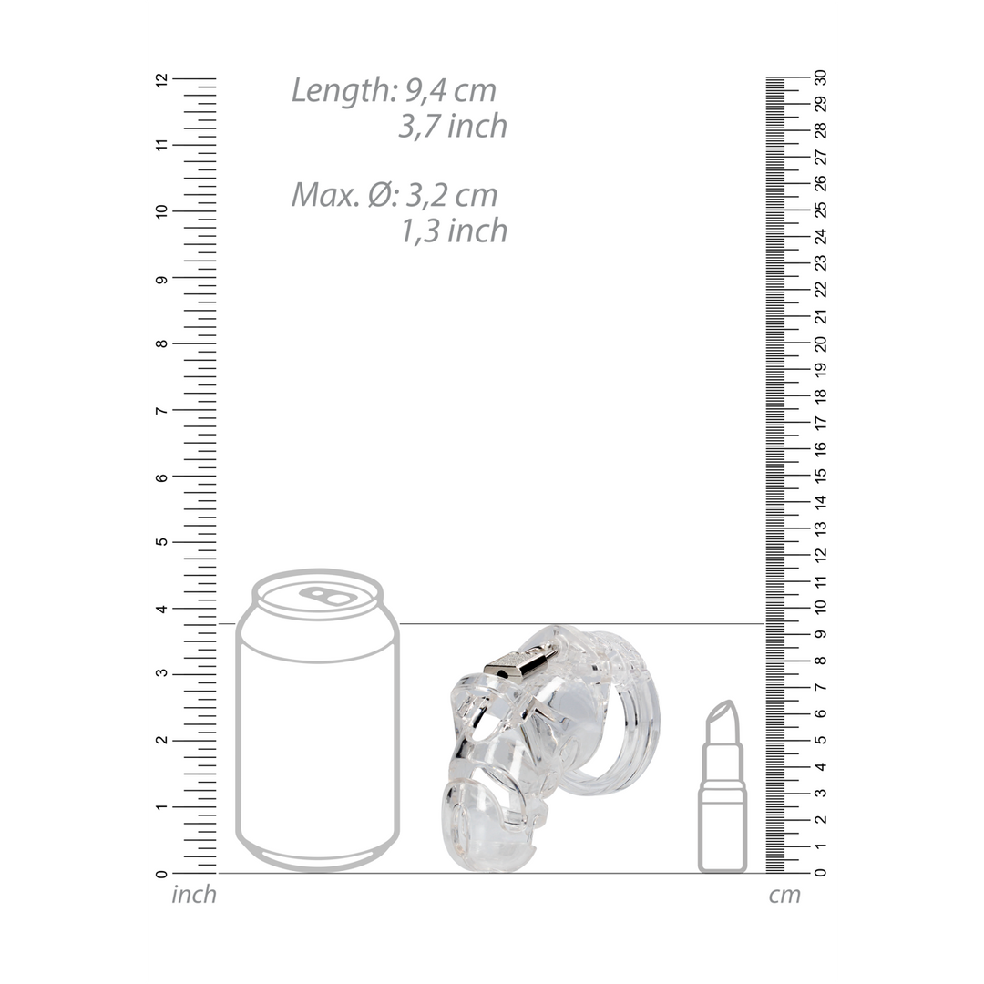 Model 25 – Chastity Cage – 3.5” / 9 cm – Transparant