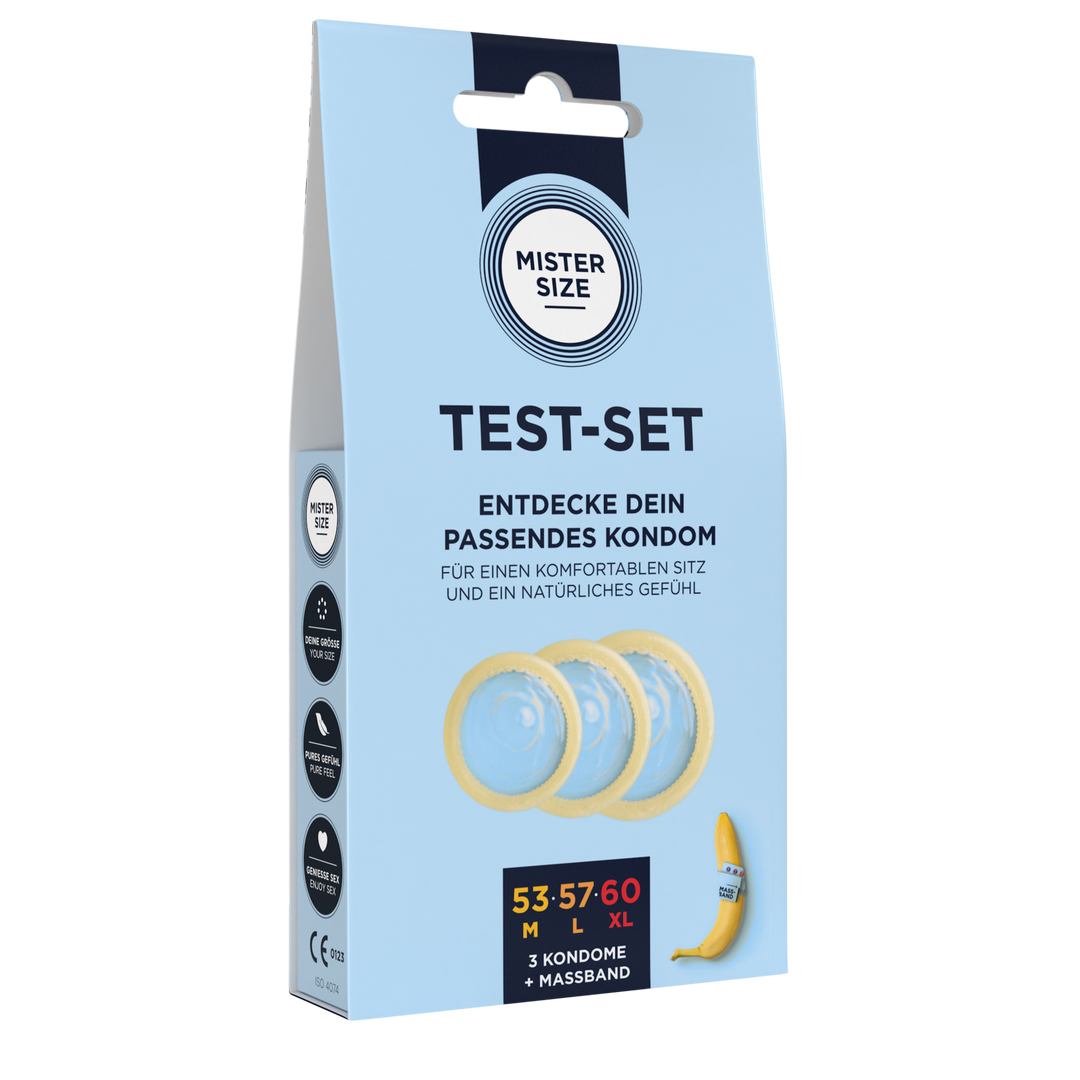 Pure Feel – Testset – Condooms 53, 57, 60 mm – 3 Stuks – DE