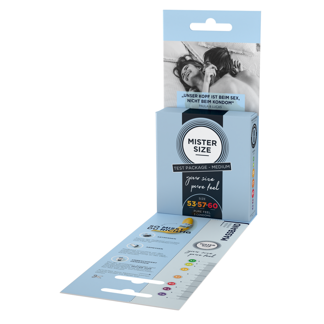 Pure Feel – Testset – Condooms 53, 57, 60 mm – 3 Stuks – DE