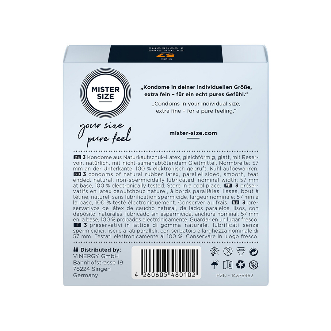 Pure Feel – Condooms 57 mm – 3 Pack