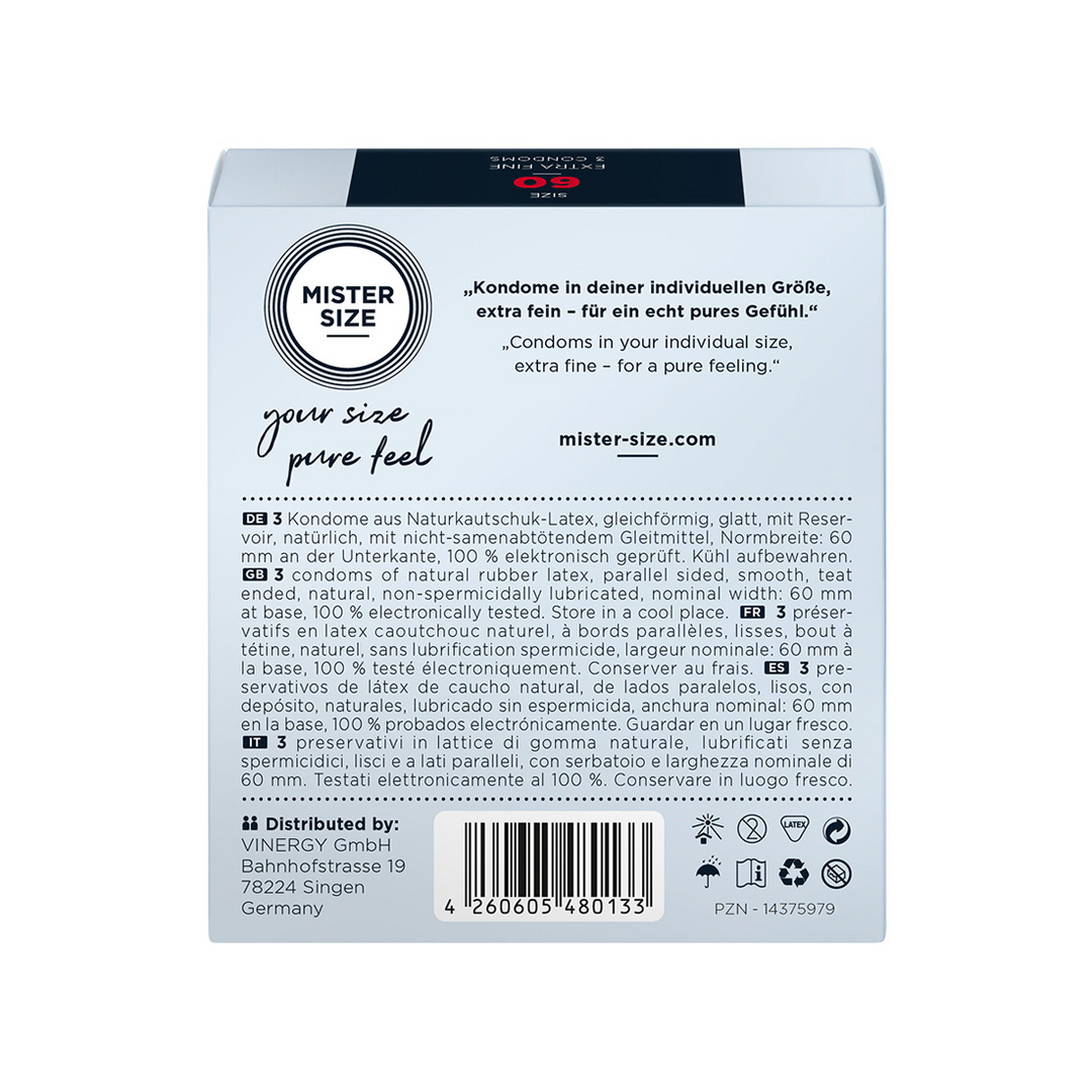 Pure Feel – Condooms 60 mm – 3 Pack