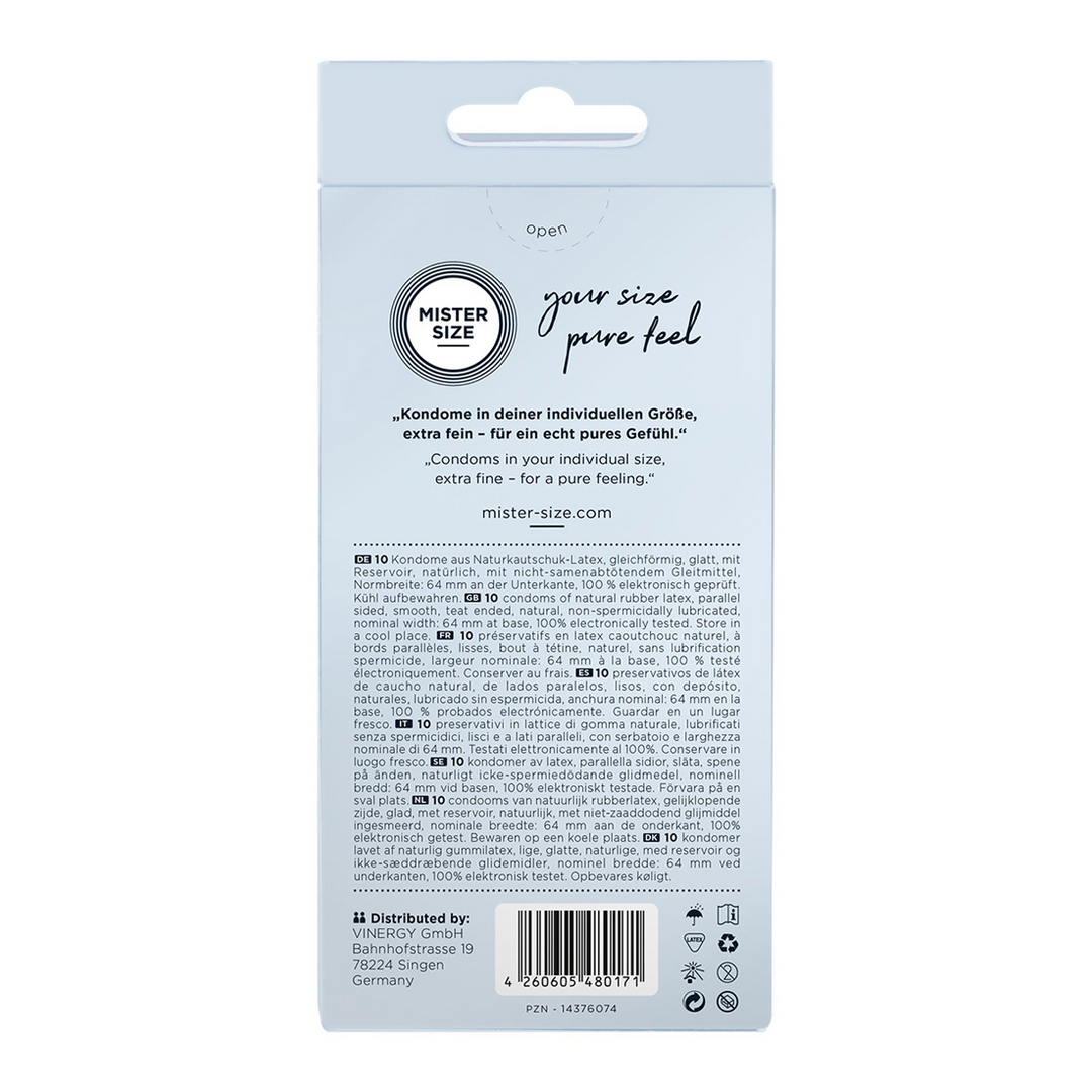 Pure Feel – Condoms 64 mm – 10 Pack