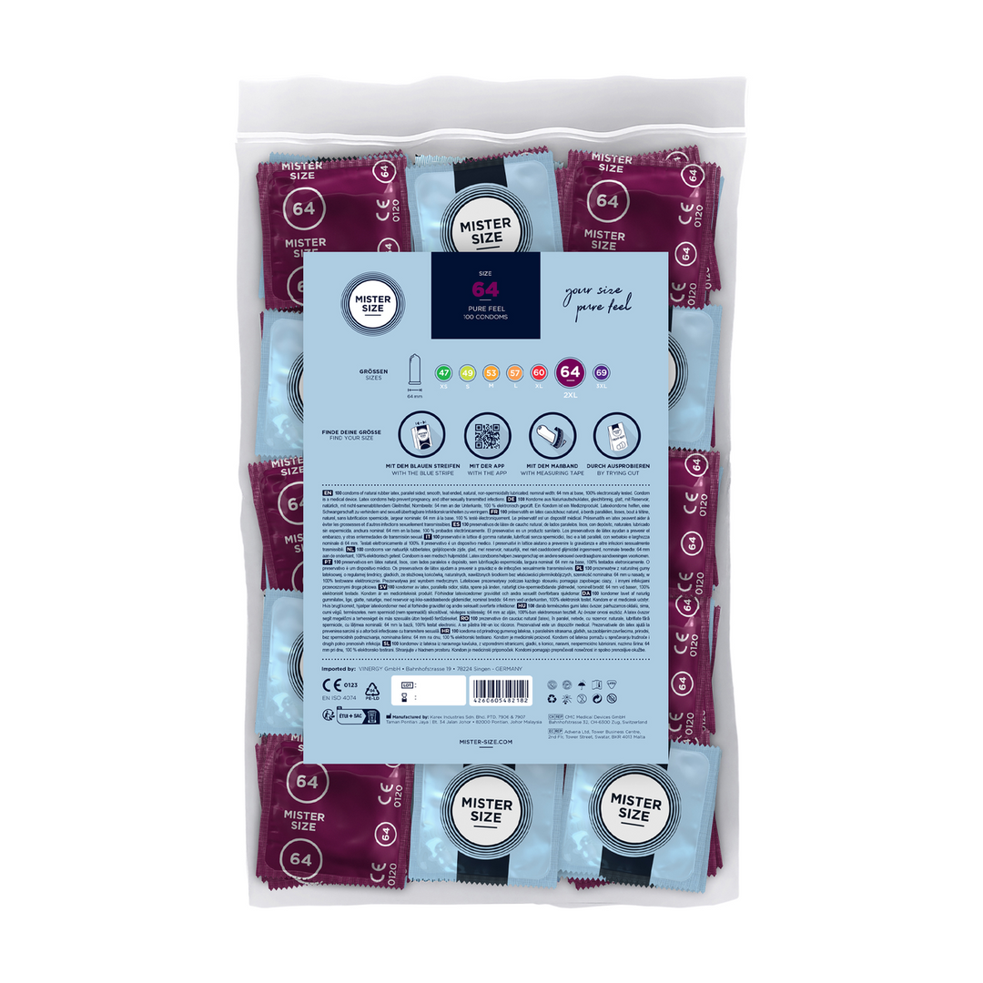 Pure Feel – Condooms 64 mm – 100 Pack