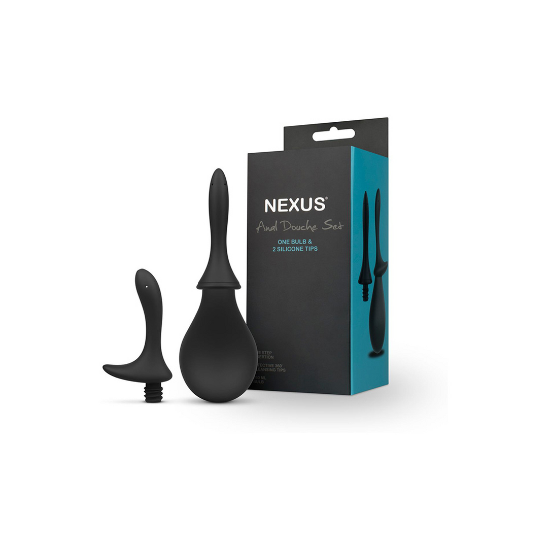 Anal Douche Set met 2 Silicone Tips – 260 ml – Zwart