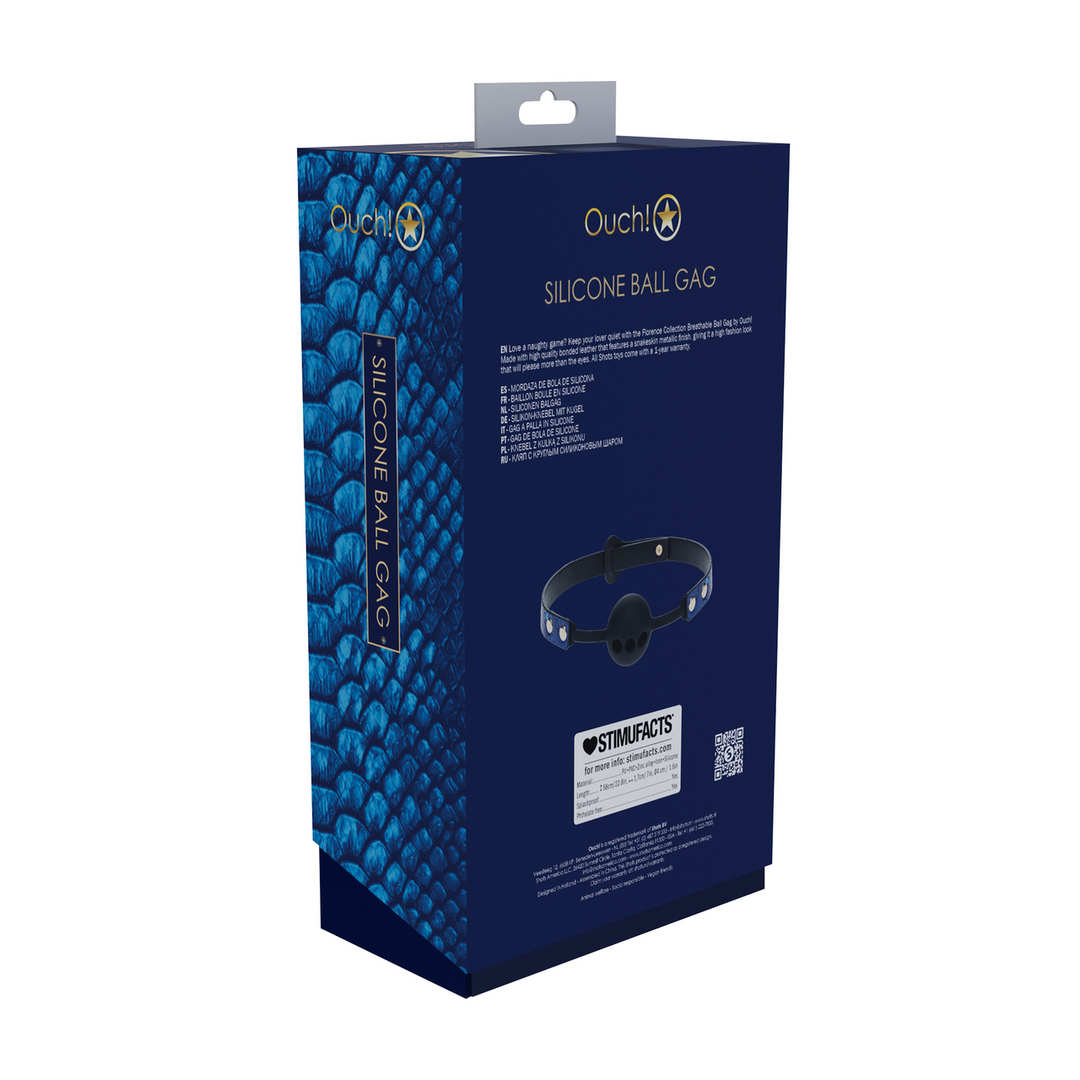 Florence Collectie – Siliconen Ball Gag – Blauw