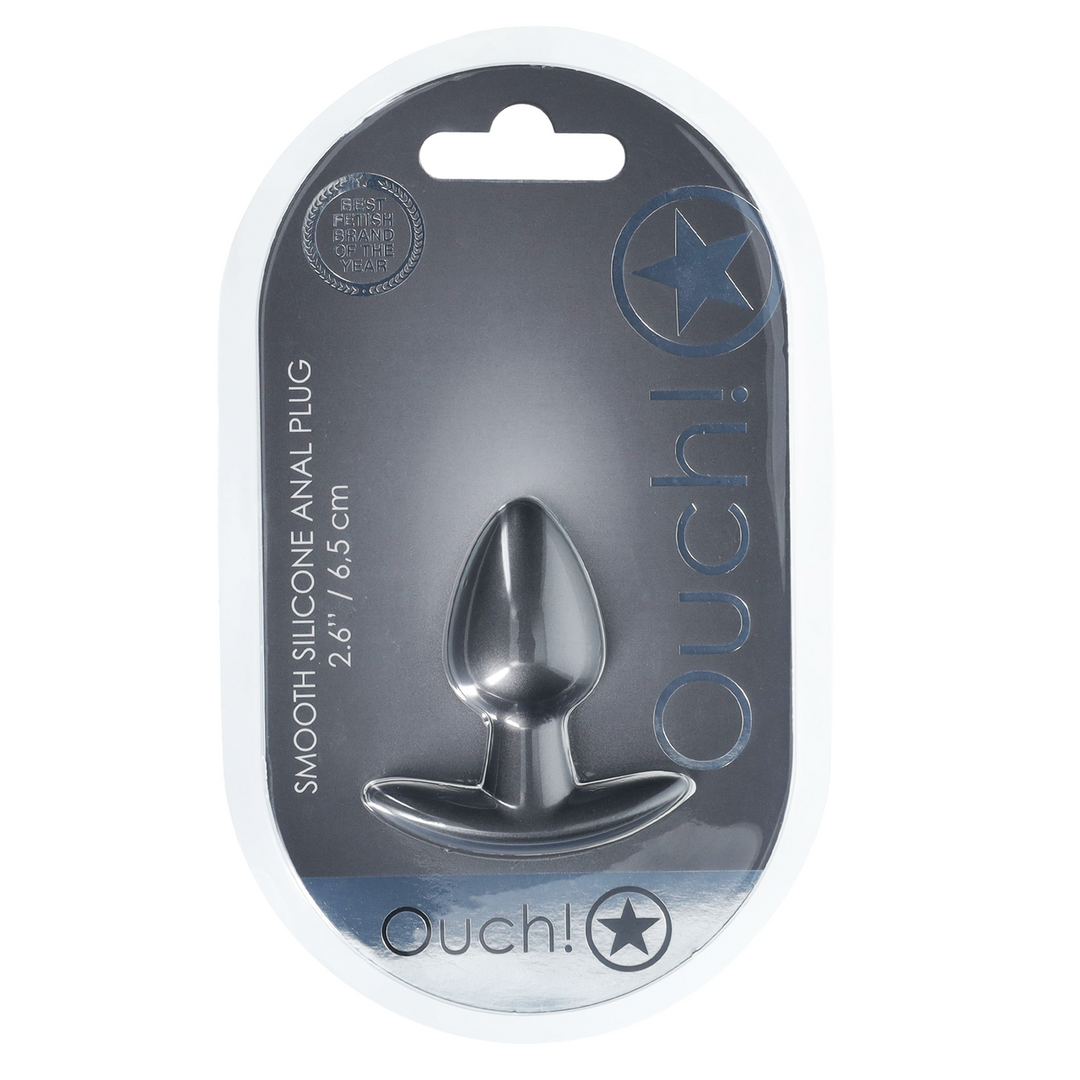 Zachte Siliconen Anale Plug – Klein – 2,6 / 6,5 cm – Gunmetal