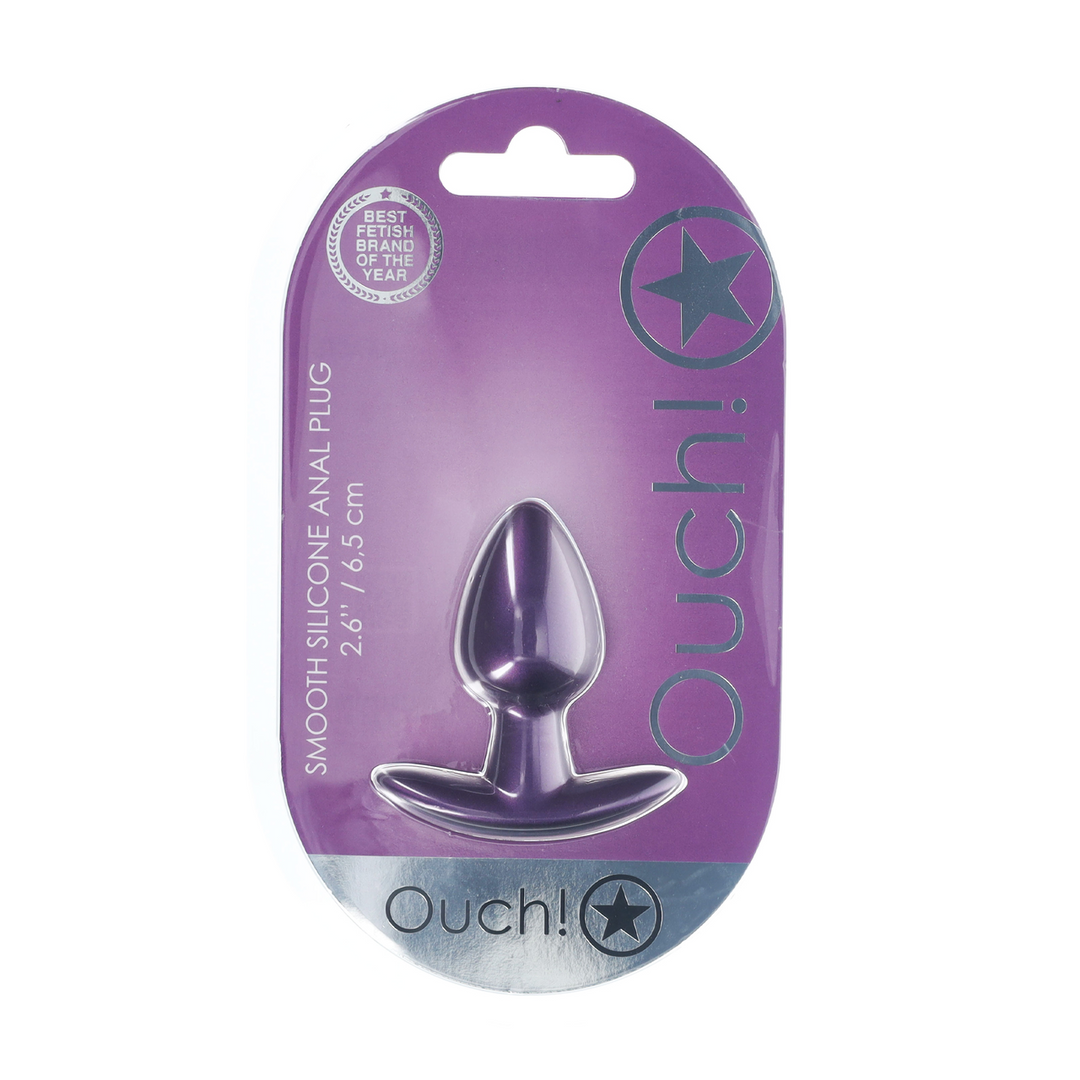 Zachte Silicone Anale Plug – Klein – 6,5 cm – Metallic Paars