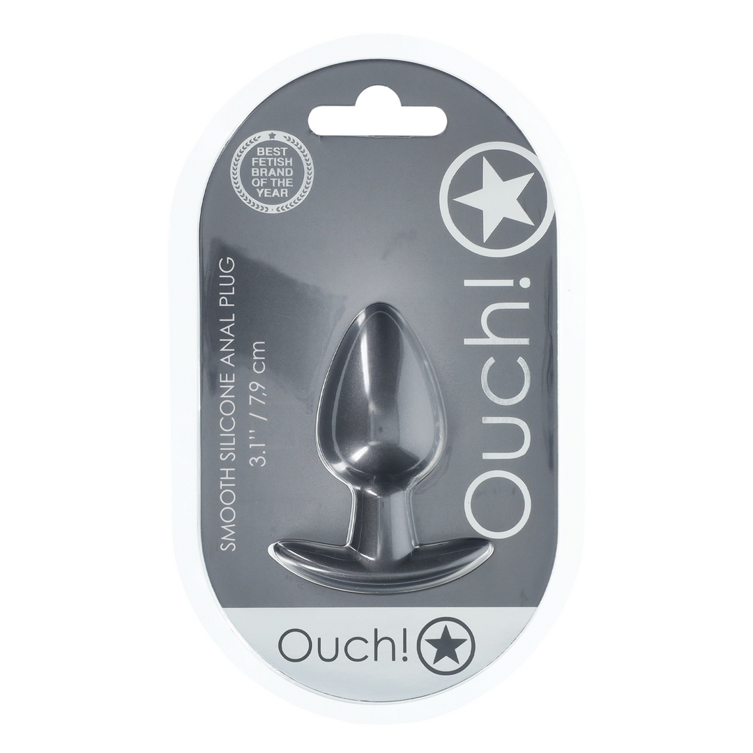 Zachte Siliconen Anale Plug – Medium – 3,1 / 7,9 cm – Gunmetal