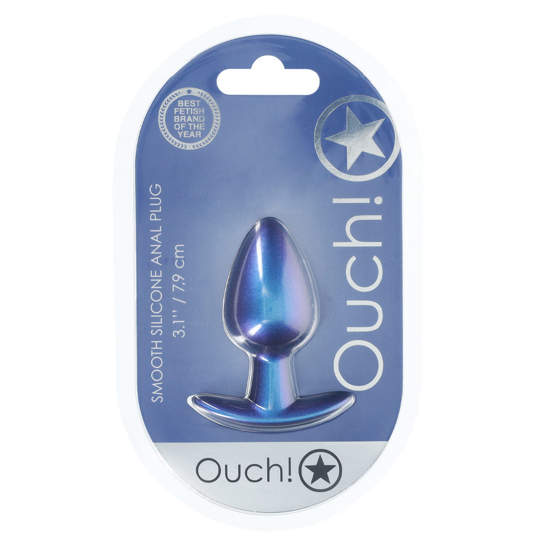 Geleidelijke Silicone Anale Plug – Medium – 3.1 / 7,9 cm – Metallic Blauw