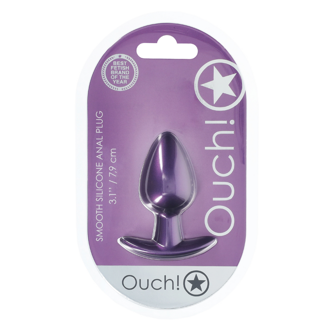 Zachte Siliconen Anale Plug – Medium – 3,1 / 7,9 cm – Metallic Paars