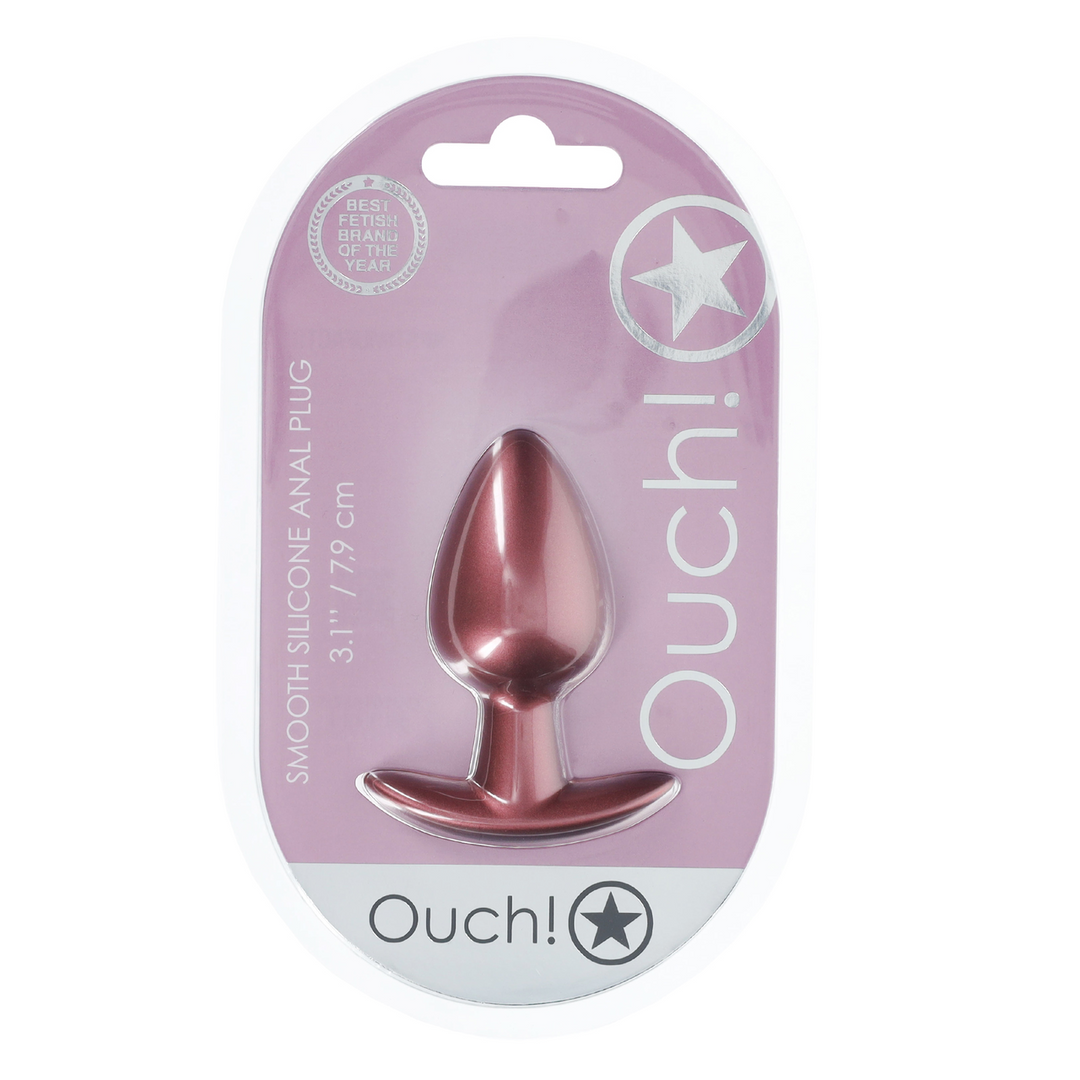 Zachte Siliconen Anale Plug – Medium – 3,1 / 7,9 cm – Roségoud