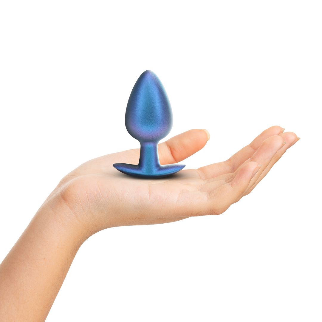 Zachte Siliconen Anale Plug – Groot – 3,5 / 8,9 cm – Metallic Blauw