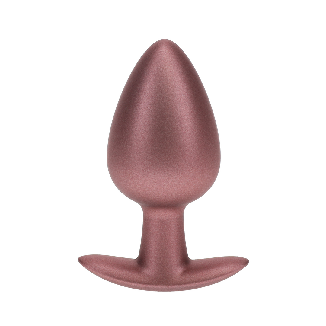 Plug Anal de Silicona Suave - Grande - 3.5 / 8,9 cm - Rosa Dorado
