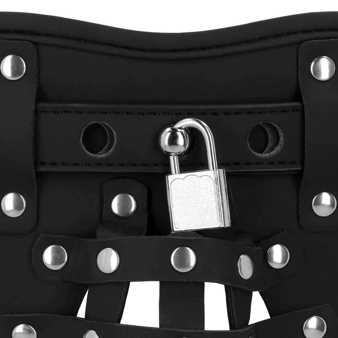 PU Leren Chastity Jock – Zwart