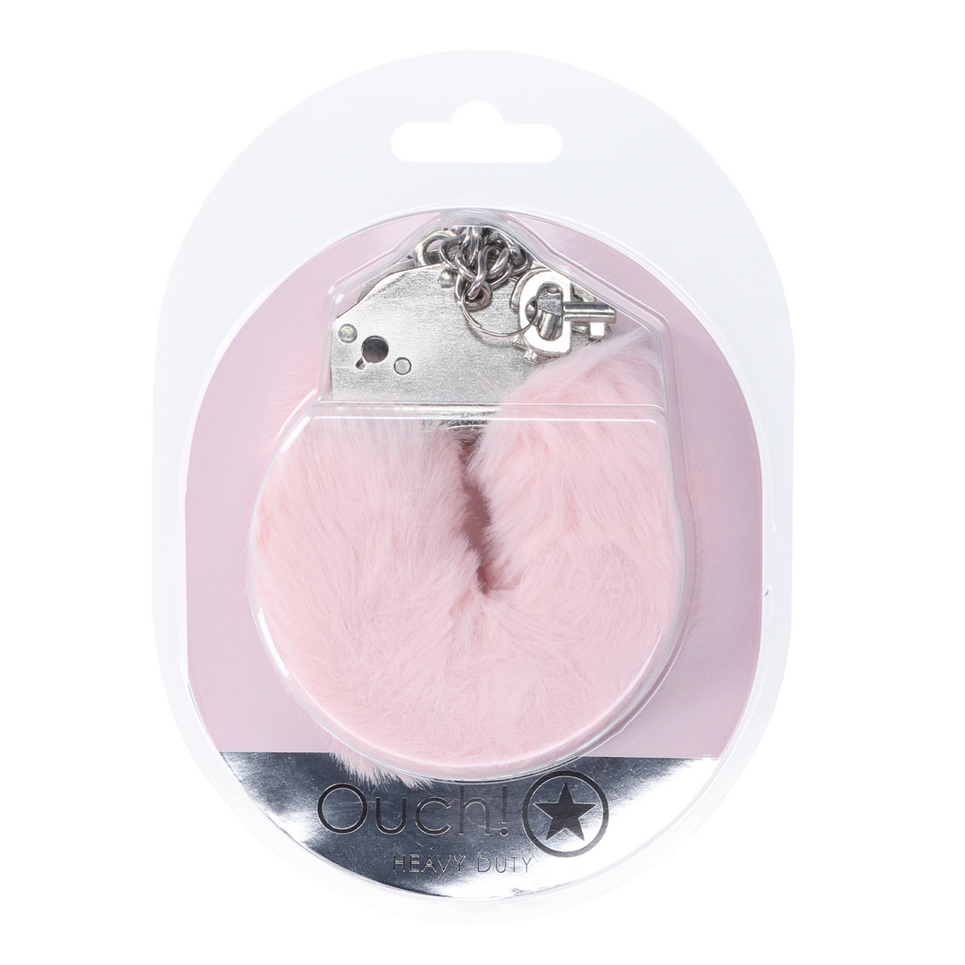 Zware Fluffy Handboeien – Poederroze