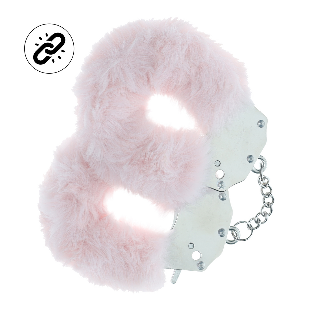 Zware Fluffy Handboeien – Poederroze