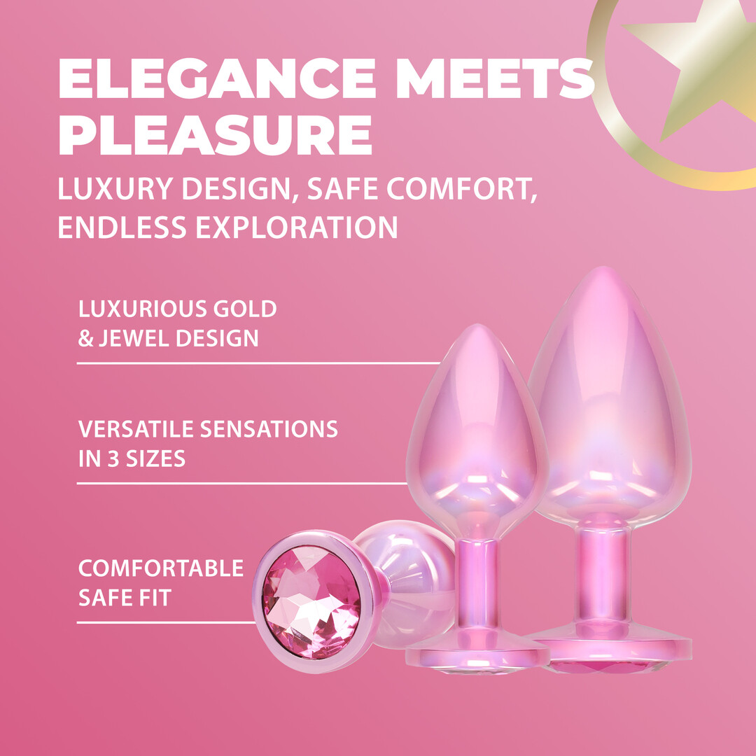 Paris Collection – Metalen Anale Plug Set – Roze
