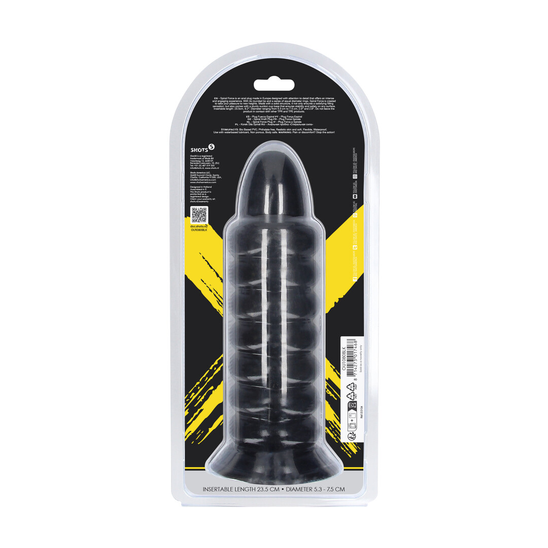 Spiral Force – Anal Plug – 990 gr / 23,5 cm – Black