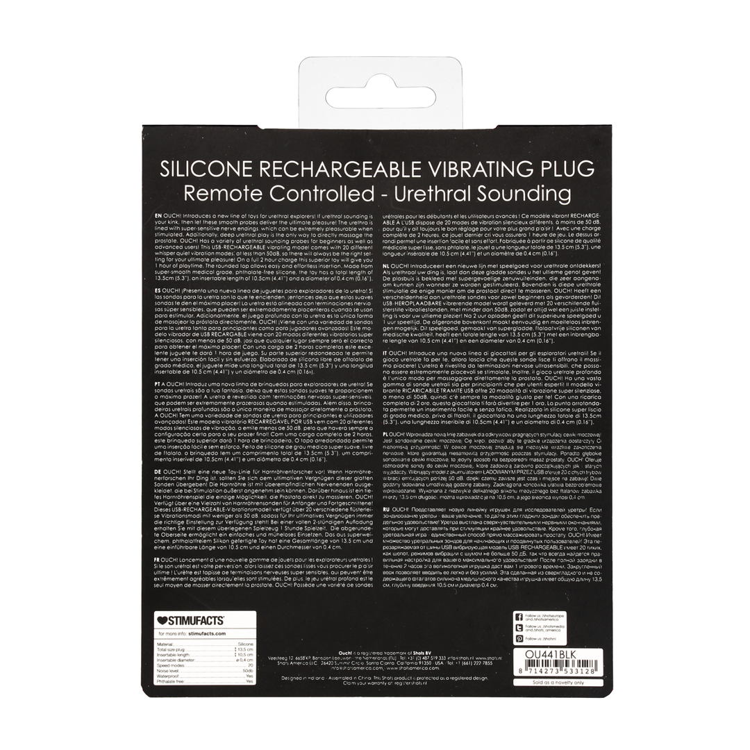 Silicone Oplaadbare Vibrerende Plug met Afstandsbediening