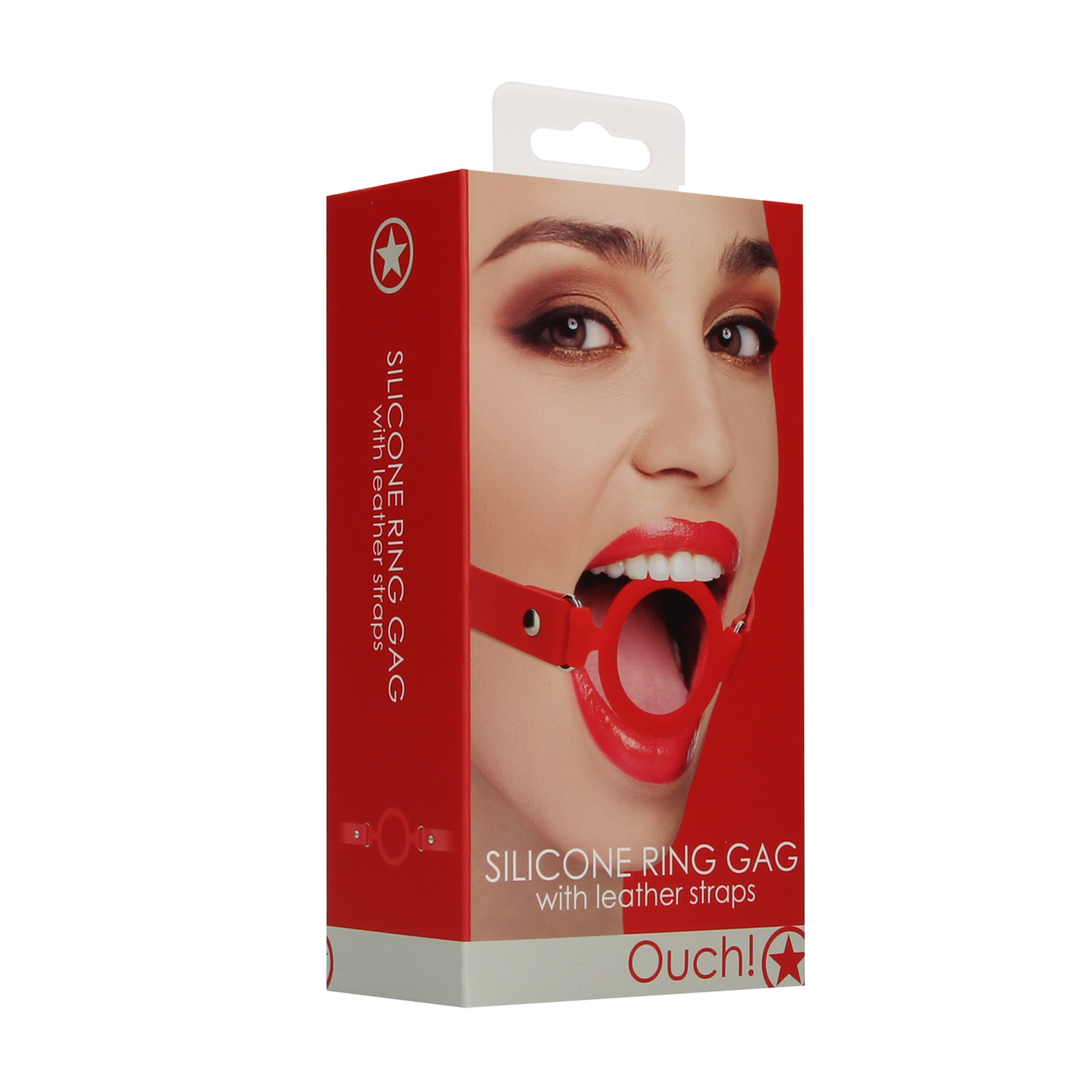 Siliconen Ring Gag met Leren Bandjes