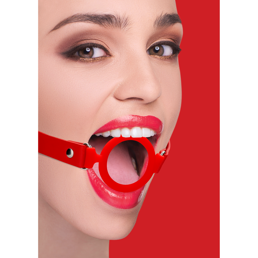 Siliconen Ring Gag met Leren Bandjes