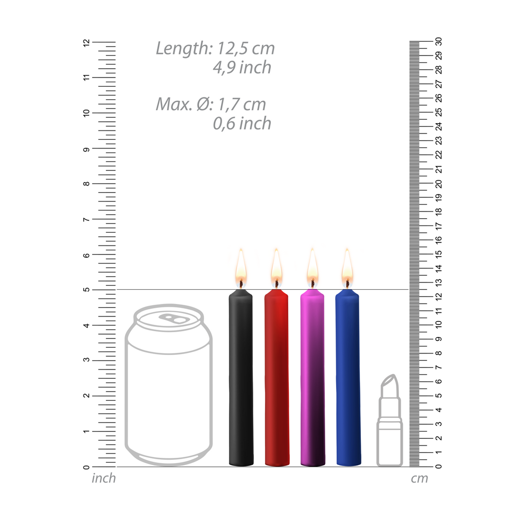 Plagerige Was Kaarsen – 4 Stukken – Multicolor