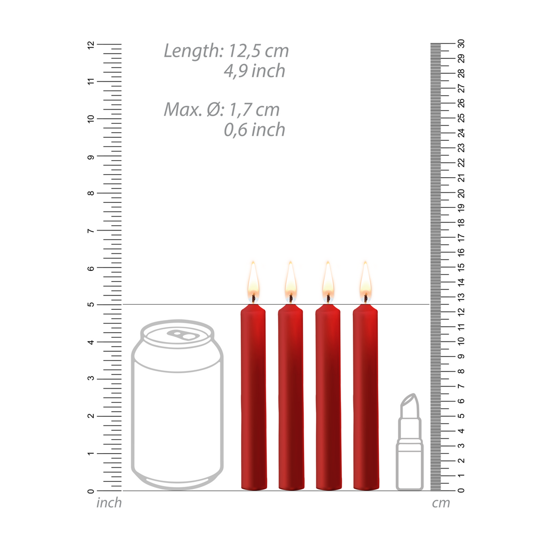 Plagerige Wax Kaarsen – 4 Stuks – Rood