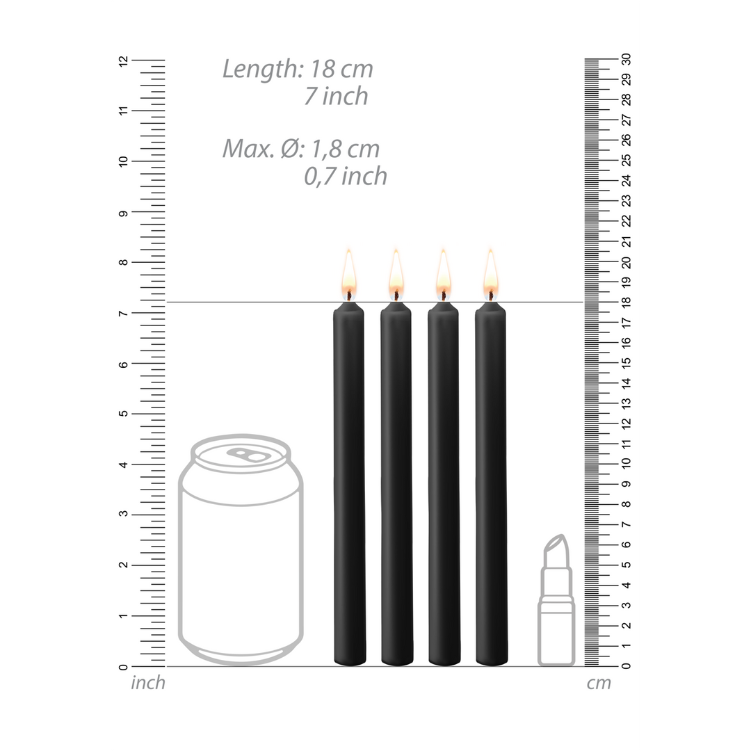 Plagen Wax Kaarsen – 4 Stuks – Groot – Zwart