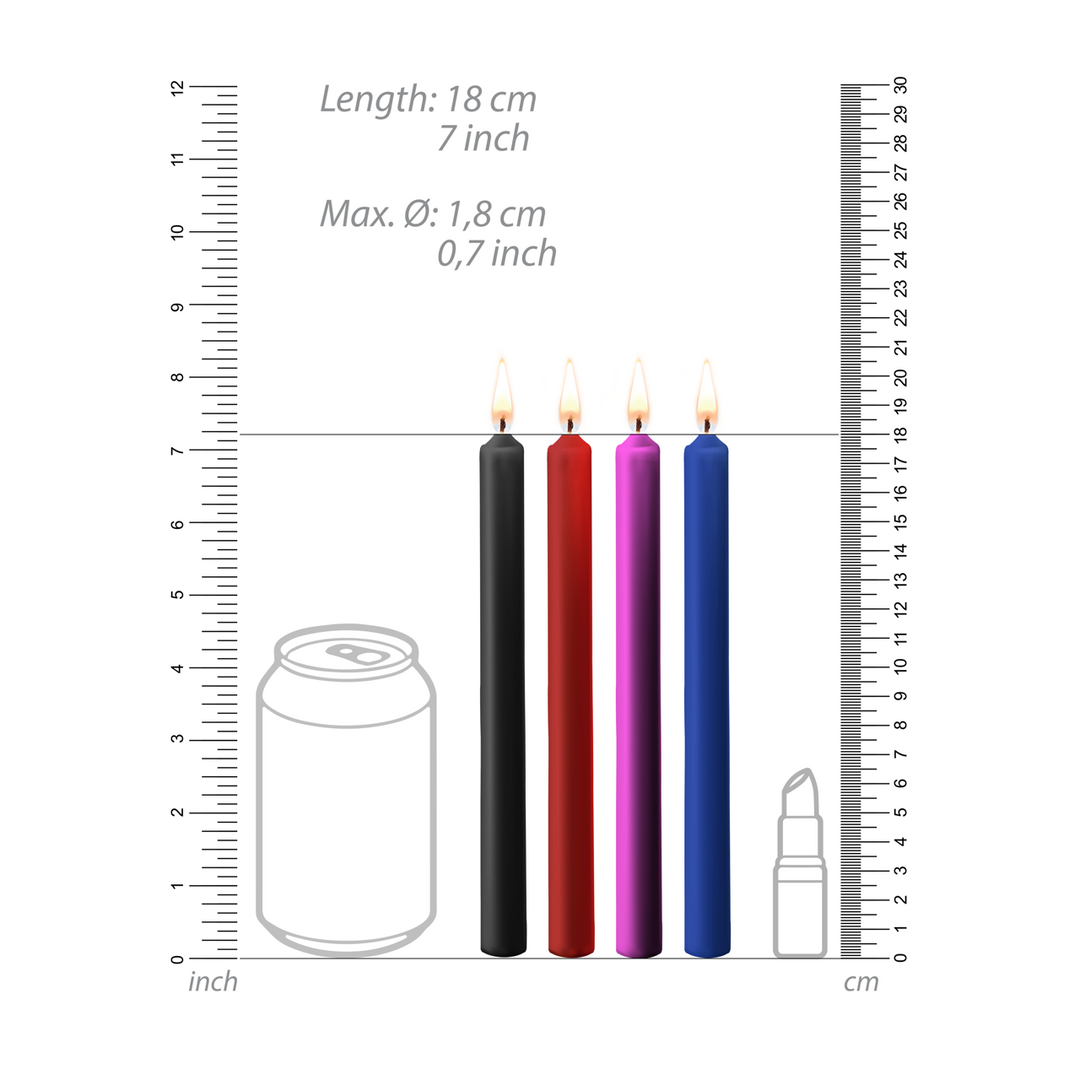Teasing Wax Kaarsen – 4 Stuks – Groot – Multicolor