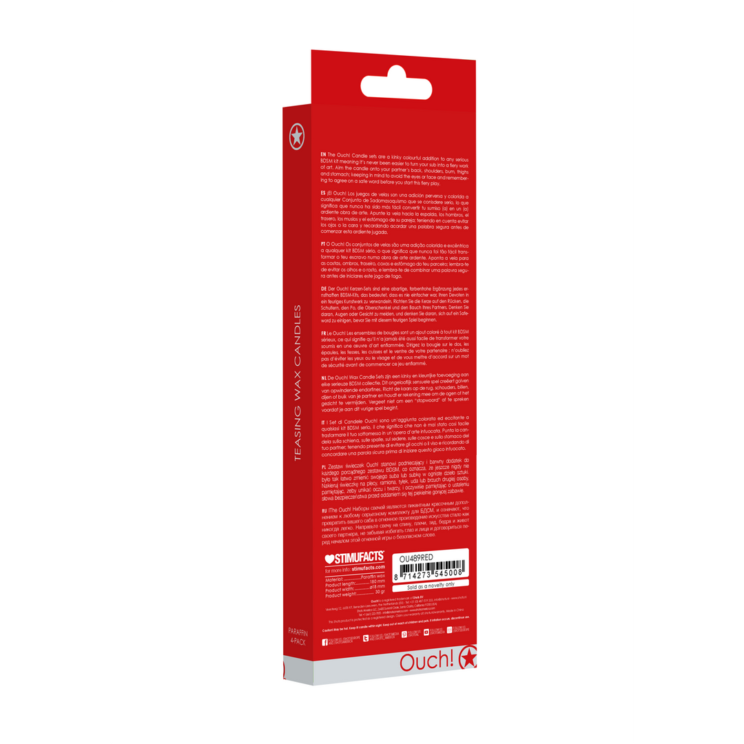 Plagen Kaarsen – 4 Stuks – Groot – Rood