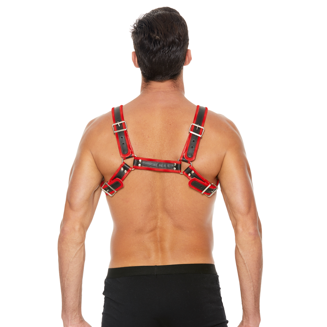 Leren Bulldog Harnas met Gespen – L/XL