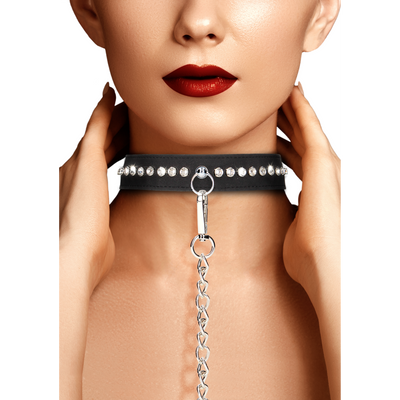 Diamanten Halsband met Leash